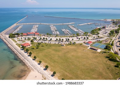 Aerial View Of Marina In Sheboygan WI