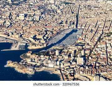 Aerial View Of Marseille In France In Midday Light