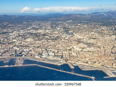 Aerial View Of Marseille In France In Midday Light