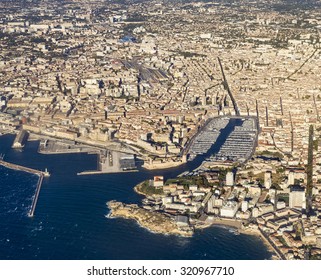 Aerial View Of Marseille In France In Midday Light