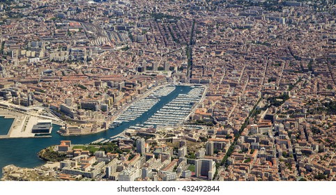 Aerial View Of Marseille In France In Midday Light