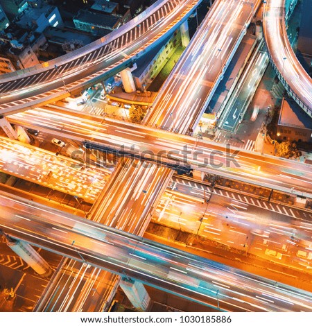 Aerial view of a massive highway intersection in Osaka, Japan