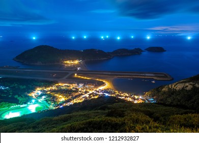 aerial view of Matsu island at night