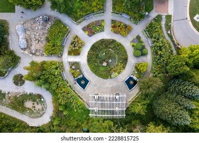 Aerial view of Matthaei Botanical Gardens in Ann Arbor, Michigan - Shutterstock ID 2228815725
