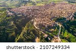 Aerial View of Mazzarino, Caltanissetta, Sicily, Italy, Europe