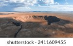 Aerial view of the Meteor Crater Natural Landmark at Arizona. Crater from a meteorite, from space. Elements of this image furnished by NASA. High quality photo