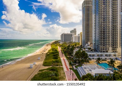 Aerial View Miami Beach Atlantic Greenway Stock Photo 1550135492 ...