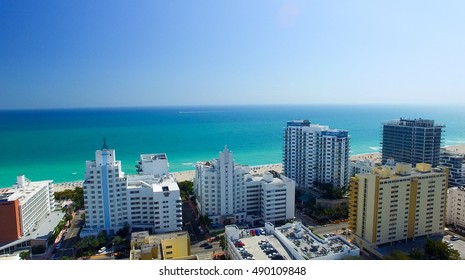 Aerial View Of Miami Beach, Florida.