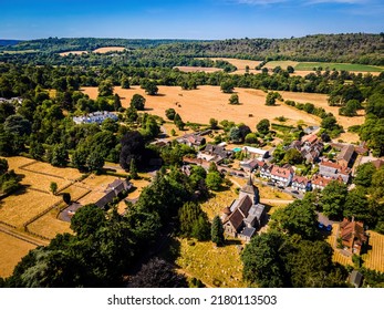 Aerial View Of Mickleham, A Village In South East England, Between The Towns Of Dorking And Leatherhead In Surrey