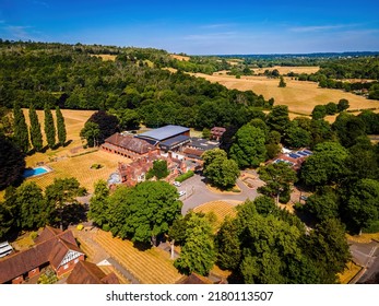 Aerial View Of Mickleham, A Village In South East England, Between The Towns Of Dorking And Leatherhead In Surrey