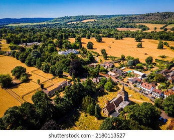 Aerial View Of Mickleham, A Village In South East England, Between The Towns Of Dorking And Leatherhead In Surrey