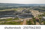 Aerial view of Midland Provincial Park from Royal Tyrrell Museum parking, Alberta.