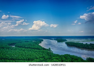 Aerial View Of Midwest Flooding Featuring Flooded Farmlands