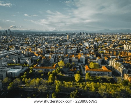 Aerial view Milan, Italy, Lombardy by drone