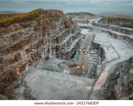 Aerial view of a mining pit