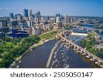 Aerial View of Minneapolis, Minnesota during Summer