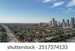 Aerial view of Mississauga skyline on a beautiful summer day, Ontario - Canada.