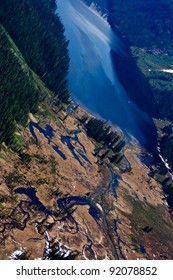 Aerial View Of Misty Fjords