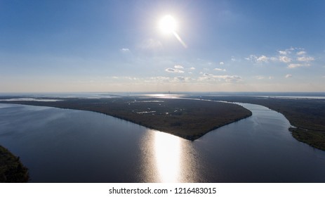 Aerial View Of Mobile Bay, Alabama And The Tensaw River Delta