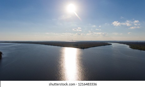 Aerial View Of Mobile Bay, Alabama And The Tensaw River Delta