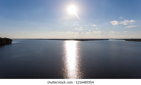 Aerial View Of Mobile Bay, Alabama And The Tensaw River Delta