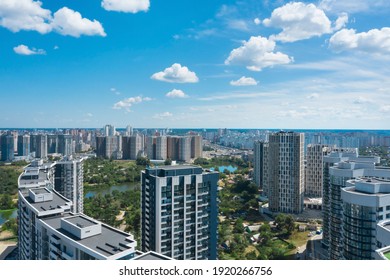 Aerial View Of Modern Buildings In City Center