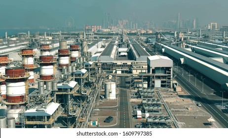 Aerial View Of A Modern Power Plant And Big Industrial Facility. Dubai, UAE