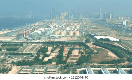 Aerial View Of A Modern Power Plant And Water Desalination Complex In Dubai, UAE