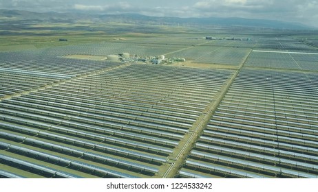 Aerial View Of Modern Solar Power Plant In Andalusia, Spain