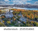 Aerial view of Montreal city in autumn