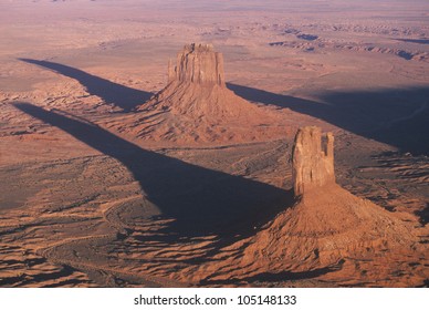 Aerial View Of Monument Valley At Sunset, Arizona