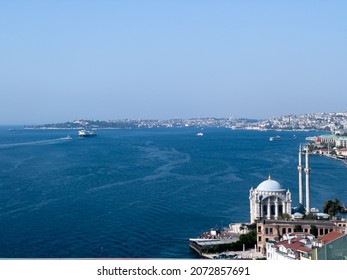 Aerial View With Ortaköy Mosque In Istanbul