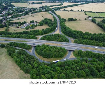 Aerial View Of Motorway Junction In Hertford UK