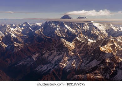 An Aerial View Of Mount Everest And The Himalaya Mountain Range