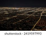 Aerial view from the mountain of Las Vegas strip at sunset.