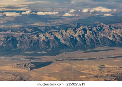 Aerial view of a mountain range