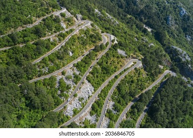 Aerial View Mountain Serpentine Road Kotor Stock Photo 2036846705 ...