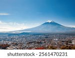 Aerial view of mt.Fuji, Fujiyoshida, Japan