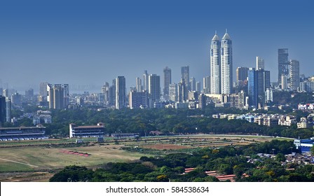 Aerial View Of Mumbai Skyline India Financial Centre