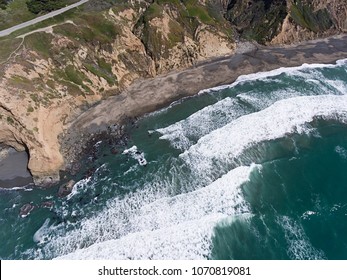 Aerial View Of Mussel Rock Park In Pacifica, California.