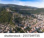 Aerial view of the Nafpaktos Lepanto Venetian Ottoman fortress in Greece