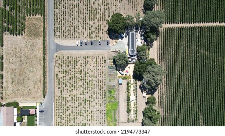 Aerial View Of Napa Valley Vineyards