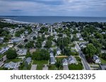 Aerial view of Narragansett Rhode Island in summer 