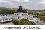 Aerial view of National folk museum of Korea in Seoul, South Korea	