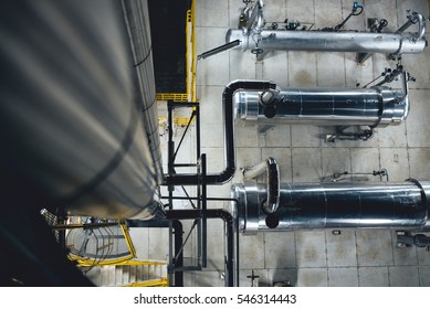 Aerial View Of Natural Gas Processing Factory At Night