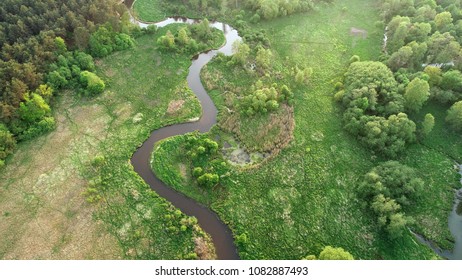 Aerial View Natural River Spring Stock Photo 1082887493 | Shutterstock