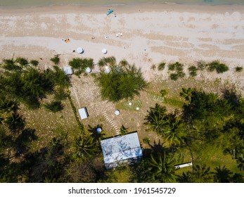 Aerial view of nature tropical paradise island beach enjoin a good summer beautiful time on the beach with clear water and blue sky in Koh kood or Ko Kut, Thailand. - Shutterstock ID 1961545729