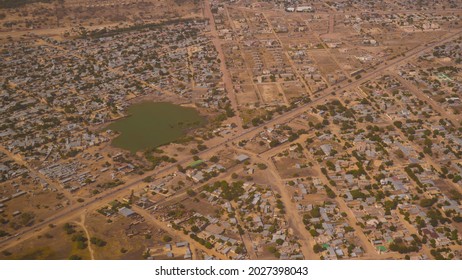 Aerial View To NDjamena And Chari Or Chari River, Chad