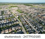 Aerial view of a neighborhood in Markham, ON