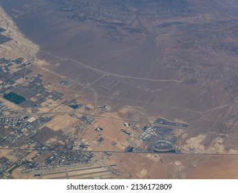 Aerial View Of The Nellis US Air Force Base And Cityscape At Nevada